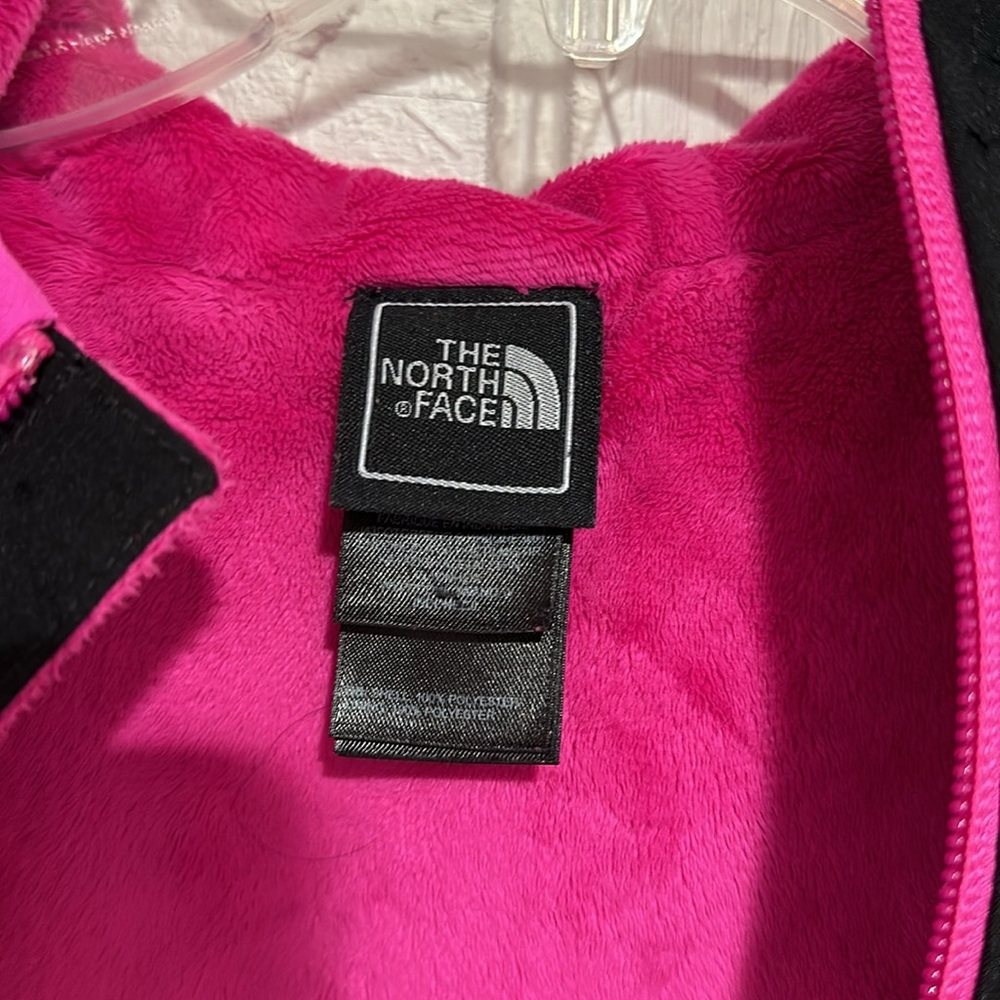 Girls North Face Hooded Zip Jacket-Blk/Pink - Picture 5 of 8